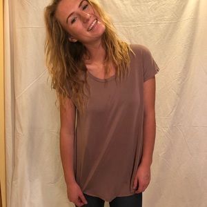 Lilac scoop neck T-shirt, worn twice